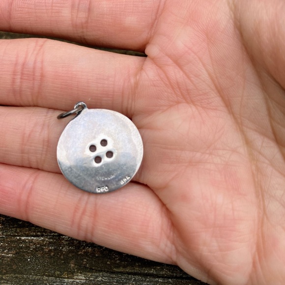 Vintage Sterling Silver 925 Cute as a Button REO Necklace Pendant Charm Only - Picture 3 of 9